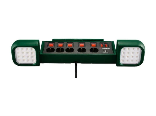 🔌🔦 PARKSIDE® LED работна лампа »PASD 3680 A1«, с 5-гнездова разклонител с ВКЛ./ИЗКЛ.