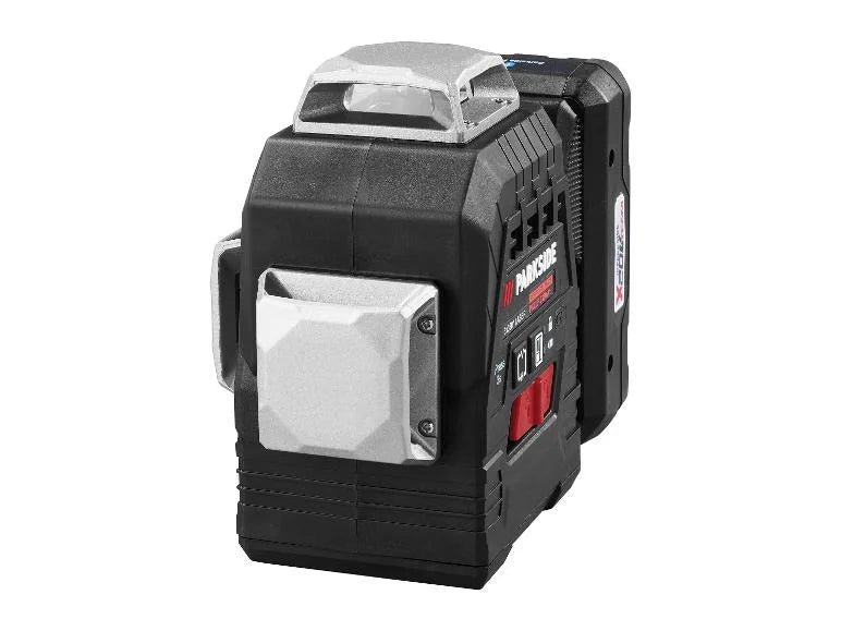 〽️ PARKSIDE PERFORMANCE® 20 V »PKLLP 3360 A1«, лазерен нивелир с кръстосани линии, захранван от батерии, с батерия и зарядно устройство