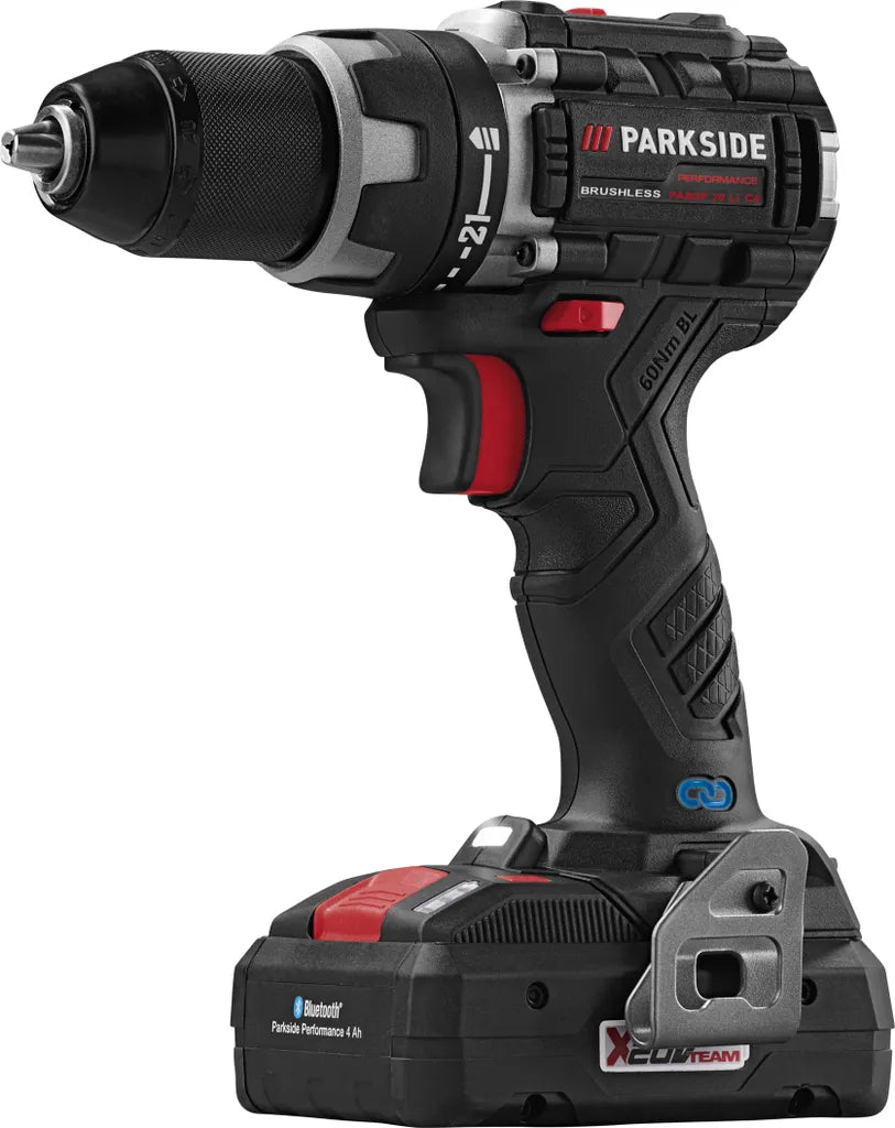 🛠 PARKSIDE PERFORMANCE® 20 V безжична бормашина/винтоверт »PABSP 20 Li C4«, с батерия и зарядно устройство