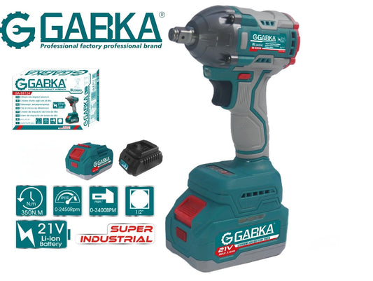 🔧 GABKA® Μπουλονόκλειδο Μπαταρίας 21V GA-88124A με 1 Μπαταρία & Φορτιστή