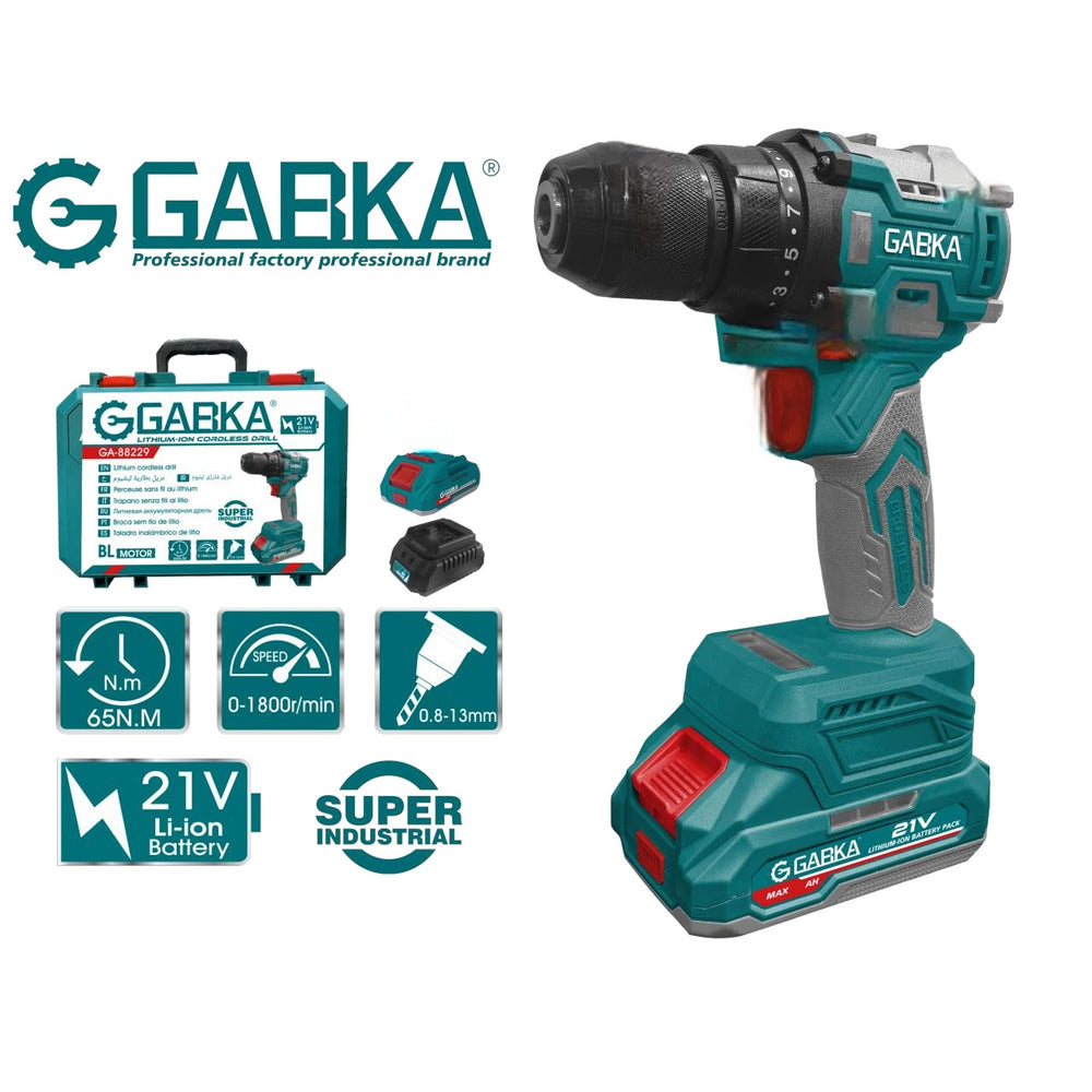 🔧 GABKA® Κρουστικό Δραπανοκατσάβιδο Μπαταρίας 21V GA88229A με 1 Μπαταρία & Φορτιστή
