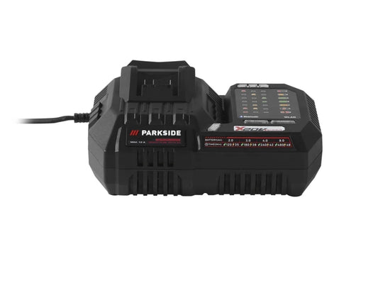 ⚡️ PARKSIDE PERFORMANCE®️ интелигентно зарядно устройство за акумулаторни батерии 20 V / 12 A PLGS 2012 A1 [Без акумулаторна батерия]