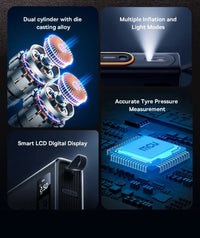 🌪 Презареждаща се преносима помпа за гуми Baseus Mega EnergyPump 6000mAh с LED фенерче/PowerBank!!
