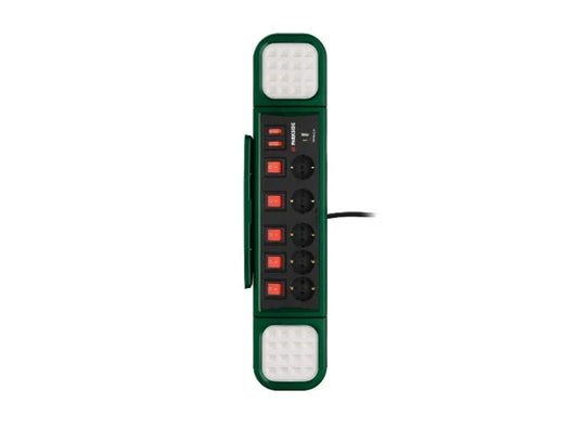 🔌🔦 PARKSIDE® LED работна лампа »PASD 3680 A1«, с 5-гнездова разклонител с ВКЛ./ИЗКЛ.