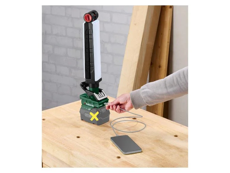 🔦 PARKSIDE® Επαναφορτιζόμενος φωτισμός LED Μπαταρίας »PLKLA 20-Li A1« με Σφιγκτήρα Χωρίς μπαταρία & φορτιστή