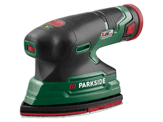 🛠 PARKSIDE® 12V безжична мултишлайфмашина – PAMS 12 B2 (комплект с батерия и зарядно)