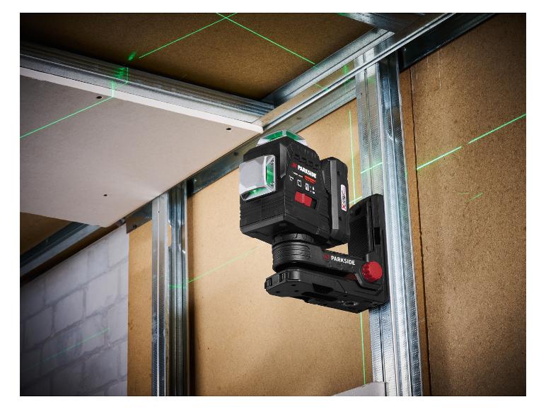 〽️ PARKSIDE PERFORMANCE® 20 V »PKLLP 3360 A1«, лазерен нивелир с кръстосани линии, захранван от батерии, с батерия и зарядно устройство
