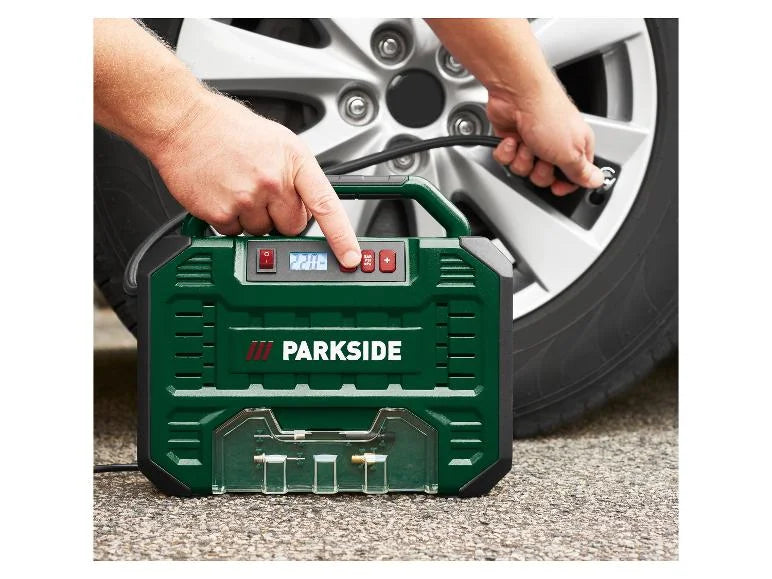 🌬PARKSIDE® Преносим въздушен компресор с дигитален дисплей »PMK 150 A1«