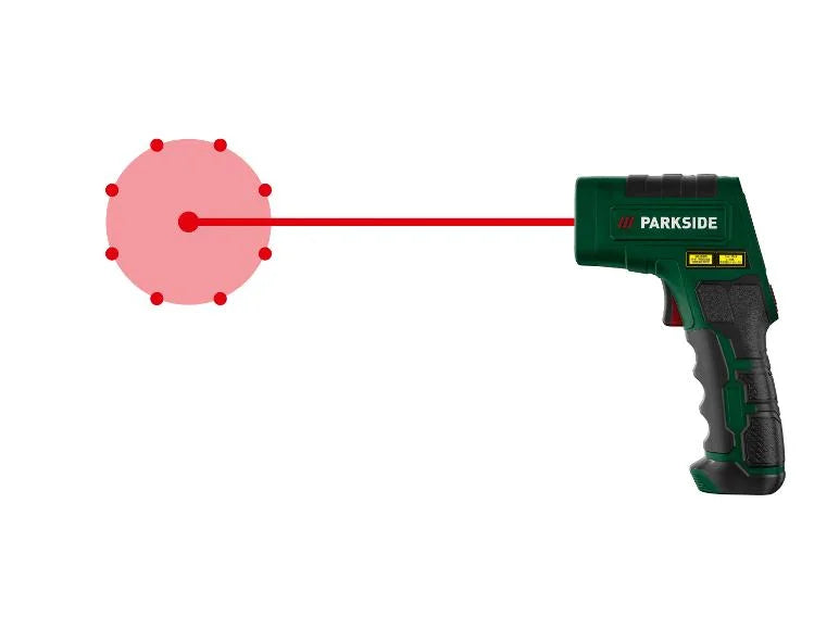 PARKSIDE® инфрачервен уред за измерване на температура »PTI 380 C2/B1«, с цветен дисплей и предупредителен звук