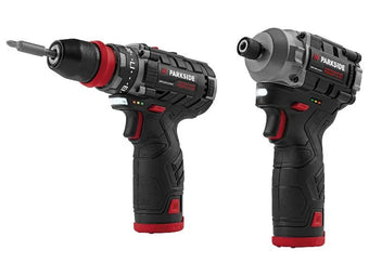 compare product 🔥 PARKSIDE PERFORMANCE® Σετ 12V Δραπανοκατσάβιδο »PBSPA 12 E4« + Κρουστικό Κλειδί Μπαταρίας »PDSSAP 12 B1«