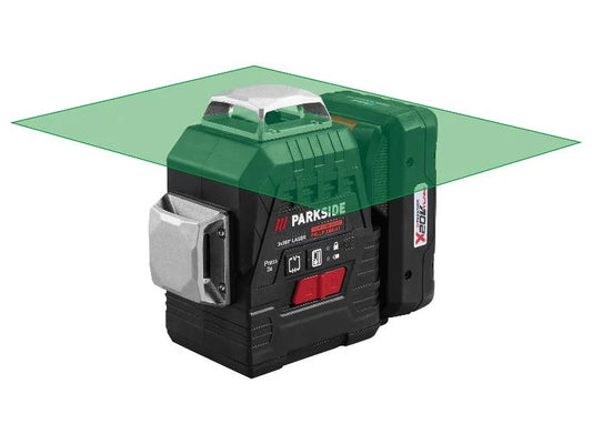 〽️ PARKSIDE PERFORMANCE® 20 V »PKLLP 3360 A1«, лазерен нивелир с кръстосани линии, захранван от батерии, с батерия и зарядно устройство