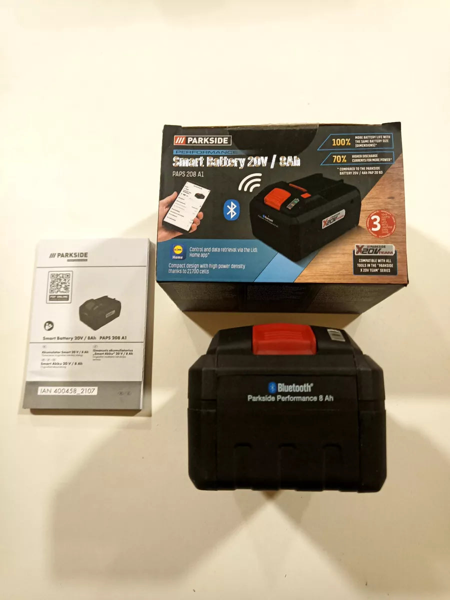 🔋 PARKSIDE PERFORMANCE 20 V интелигентна батерия »PAPS 208 A1«, 8 Ah, управлявана чрез приложението Lidl