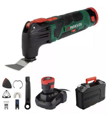 compare product 🛠 Мултифункционален инструмент с батерия. PARKSIDE 12V PAMFWS 12-Li A1 с батерия и зарядно устройство